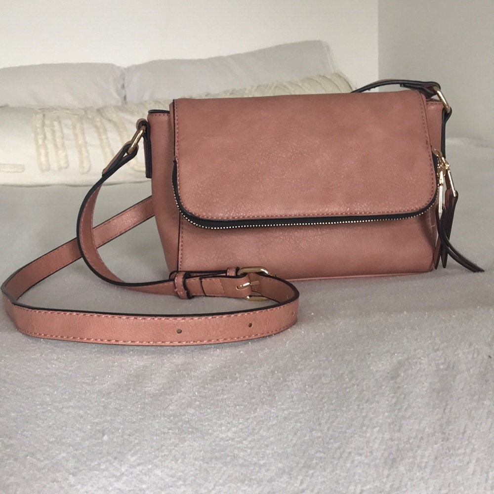 Blush Crossbody Purse with Gold Hardware
